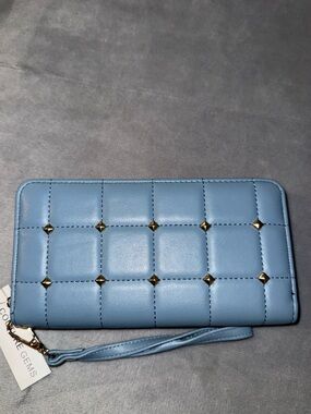 COUTURE GEMS Quilted Zip Continental Wallet w/Studs - NWT